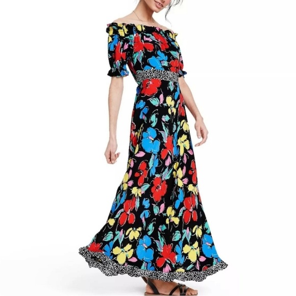 RIXO Dresses & Skirts - Rixo X Target Women’s 2 Off the Shoulder Puff Sleeve Floral Maxi Dress